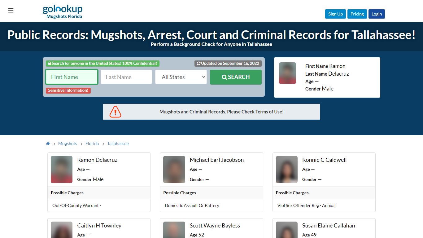 Mugshots Tallahassee, Arrest Records Tallahassee